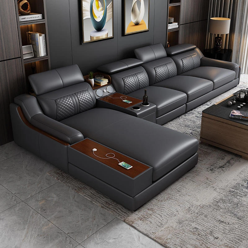 #Smart L-Shaped Leather Sofa Set - Modern Corner Sectional with USB Charging & Bluetooth Audio, Comfortable Fabric & Sponge Fill
#Smart L-Shaped Leather Sofa Set - Modern Corner Sectional with USB Charging & Bluetooth Audio, Comfortable Fabric & Sponge Fill