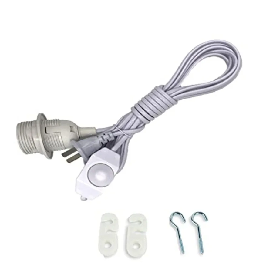 Dimmable Plug in Pendant Light Cord with Dimmer Switch, 15 Ft Hanging Lamp Cord Kit with E26/E27Socket Swag Light with Hooks fo
Dimmable Plug in Pendant Light Cord with Dimmer Switch, 15 Ft Hanging Lamp Cord Kit with E26/E27Socket Swag Light with Hooks fo