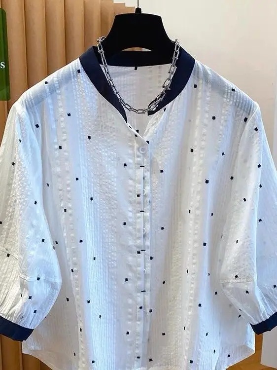 plus Size Women's Summer Shirt Polka Dot Thin Style Sweet Anti Aging Seven Sleeve Sun Protection Top Korean Loose Fit Bubble ...
plus Size Women's Summer Shirt Polka Dot Thin Style Sweet Anti Aging Seven Sleeve Sun Protection Top Korean Loose Fit Bubble ...