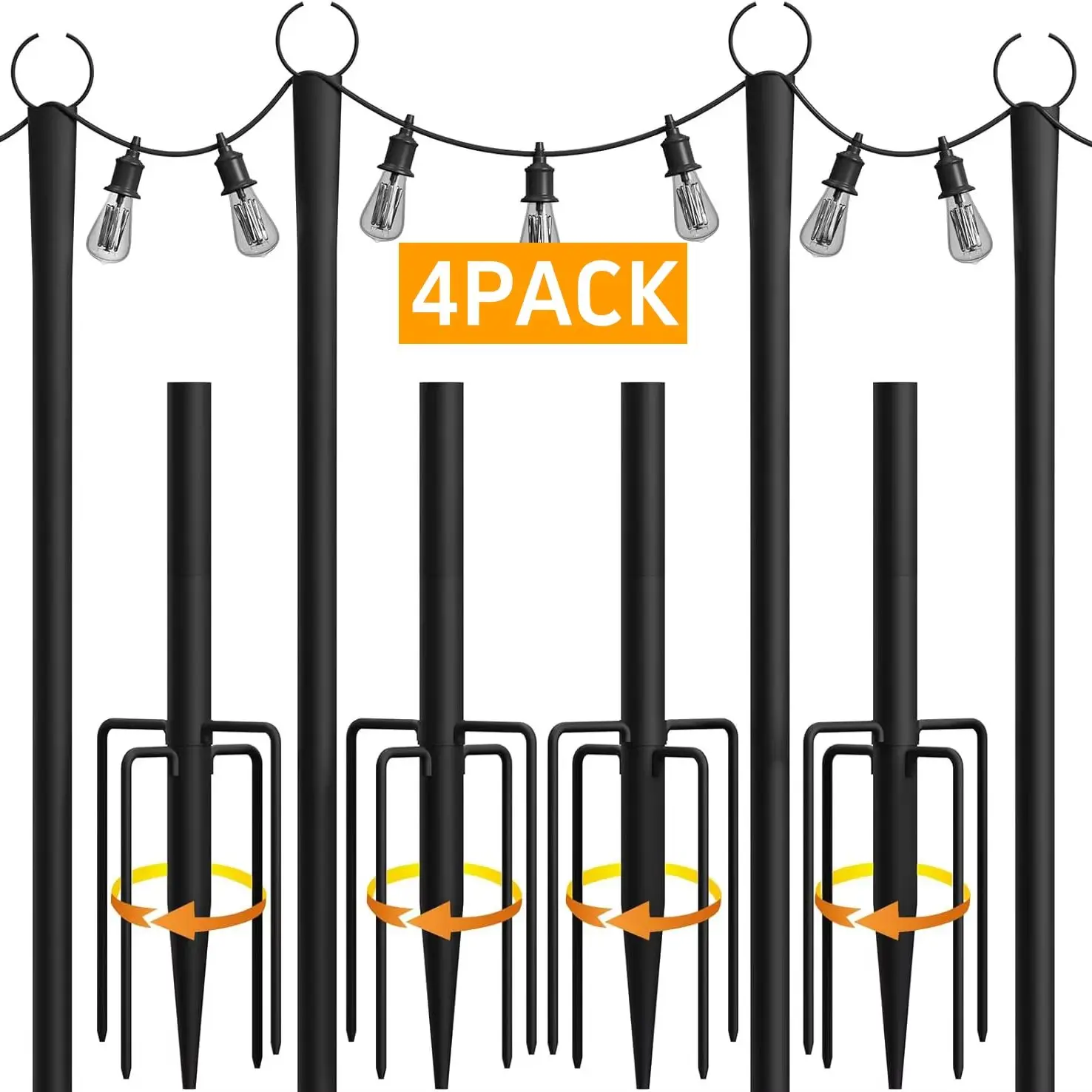 4-piece outdoor string light pole, extendable, freely adjustable height, ground plug-in flagpole light pole hook pole, suitable for gardens, courtyards, campsites.
4-piece outdoor string light pole, extendable, freely adjustable height, ground plug-in flagpole light pole hook pole, suitable for gardens, courtyards, campsites.