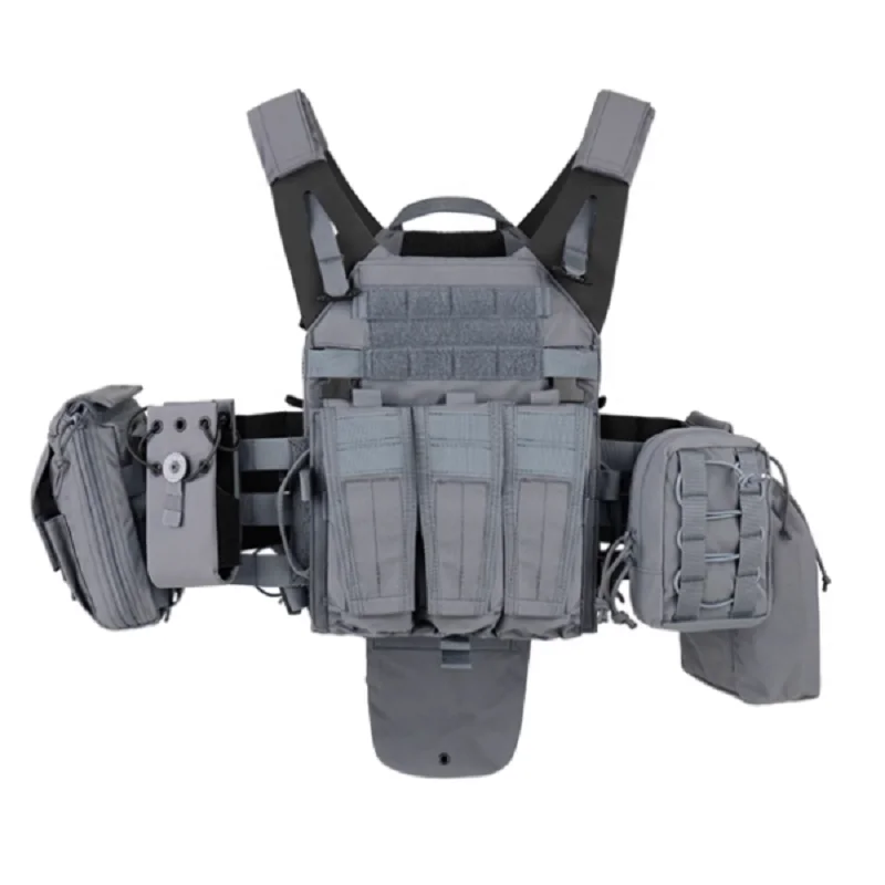 Легкий тактический жилет Urban Grey JPC2.0 с различными аксессуарами
Легкий тактический жилет Urban Grey JPC2.0 с различными аксессуарами