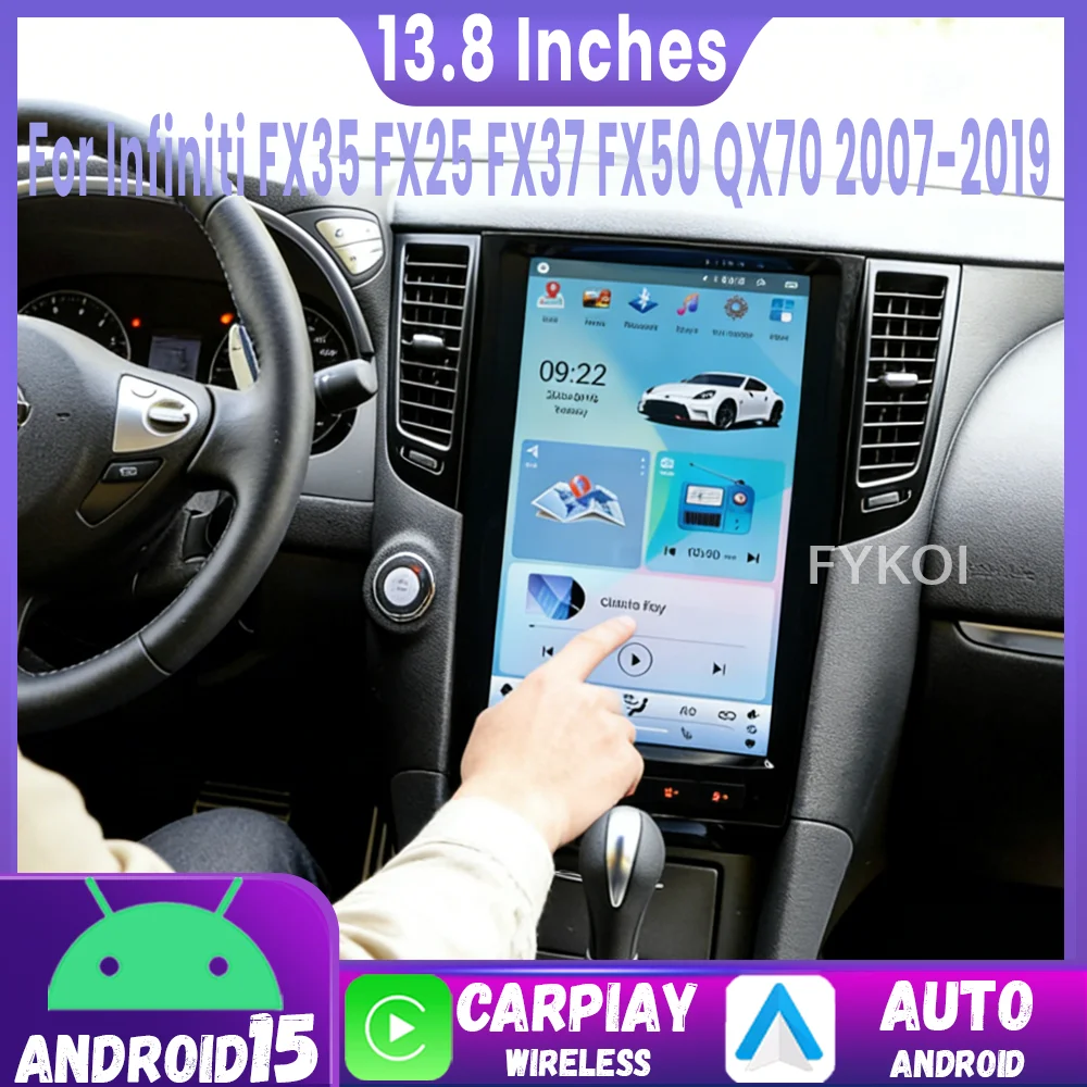 Carplay 8+256G 13.8" Android15 For Infiniti FX35 FX25 FX37 FX50 QX70 2007-2019 Multimedia Auto Vertical Screen GPS Navigation 4G
Carplay 8+256G 13.8" Android15 For Infiniti FX35 FX25 FX37 FX50 QX70 2007-2019 Multimedia Auto Vertical Screen GPS Navigation 4G