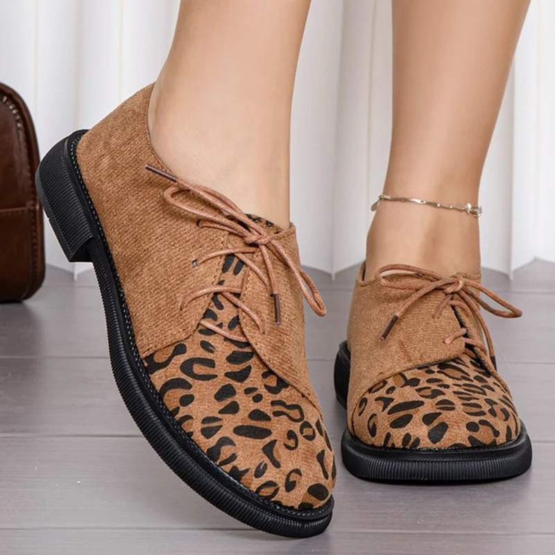 Leopard Print Loafers Shoes for Women 2026 Spring Autumn Comfy Faux Suede Lace Up Loafers Woman Casual Round Toe Shoes Ladies
Leopard Print Loafers Shoes for Women 2026 Spring Autumn Comfy Faux Suede Lace Up Loafers Woman Casual Round Toe Shoes Ladies