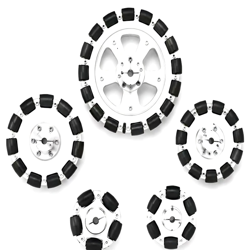 60 75 127 152 203mm Aluminum Alloy Multi Load Omnidirectional Wheel Fulai Tires 4-18mm Flange Coupling Omni Wheel Robot Platform
60 75 127 152 203mm Aluminum Alloy Multi Load Omnidirectional Wheel Fulai Tires 4-18mm Flange Coupling Omni Wheel Robot Platform