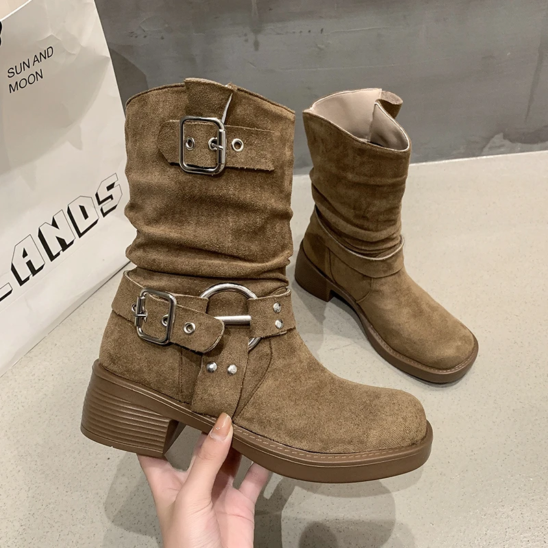 Winter Platform Cowboy Boots Women Shoes Fashion Slip on Mid Heel Bota Ladies Retro Mordern Bootties
Winter Platform Cowboy Boots Women Shoes Fashion Slip on Mid Heel Bota Ladies Retro Mordern Bootties