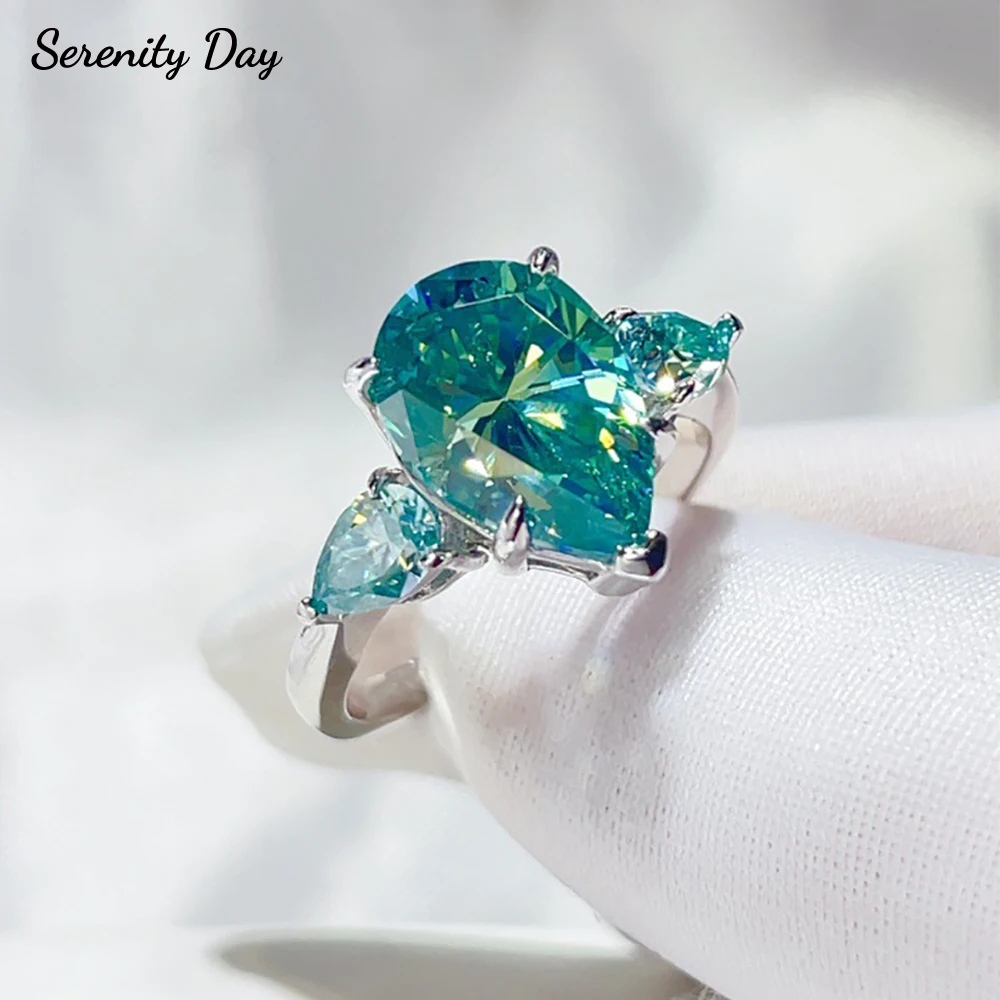 Serenity 6ct Pear Cut Blue Green Moissanite Rings for Women Girl S925 Bands 100% Sterling Silver Sparkling Eternity Ring Jewelry
Serenity 6ct Pear Cut Blue Green Moissanite Rings for Women Girl S925 Bands 100% Sterling Silver Sparkling Eternity Ring Jewelry