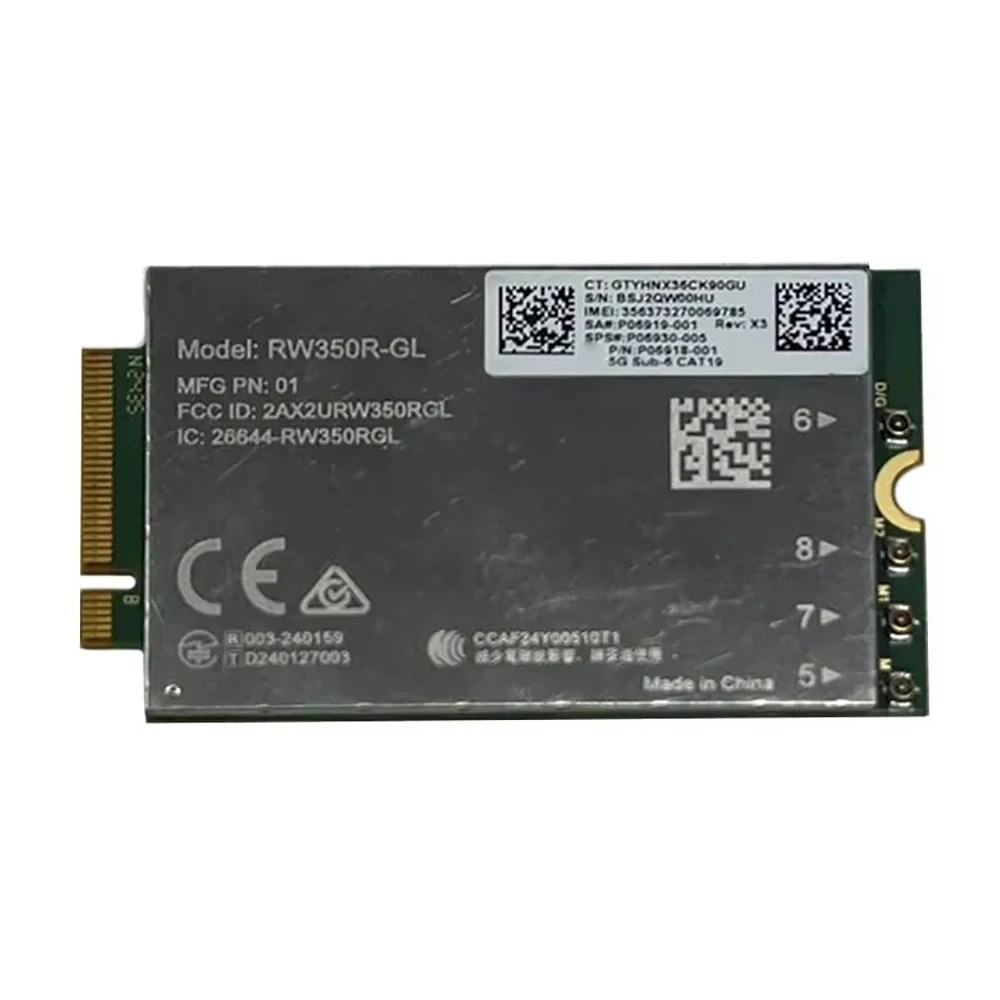 RW350R-GL Модуль M.2 PCIe3.0/USB 5G Sub-6 Cat19 WWAN для ноутбуков Elite X360 EliteBook 830 835 840 845 860 865 1040
RW350R-GL Модуль M.2 PCIe3.0/USB 5G Sub-6 Cat19 WWAN для ноутбуков Elite X360 EliteBook 830 835 840 845 860 865 1040