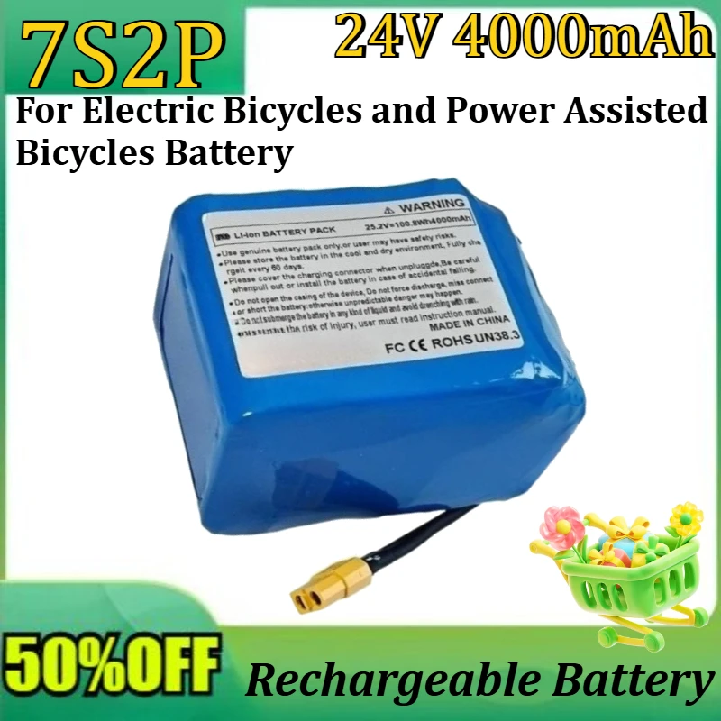 New 7S2P 18650 24V 4000mAh Lithium Ion Battery Pack for Electric Bicycles and Power Assisted Bicycles Battery
New 7S2P 18650 24V 4000mAh Lithium Ion Battery Pack for Electric Bicycles and Power Assisted Bicycles Battery