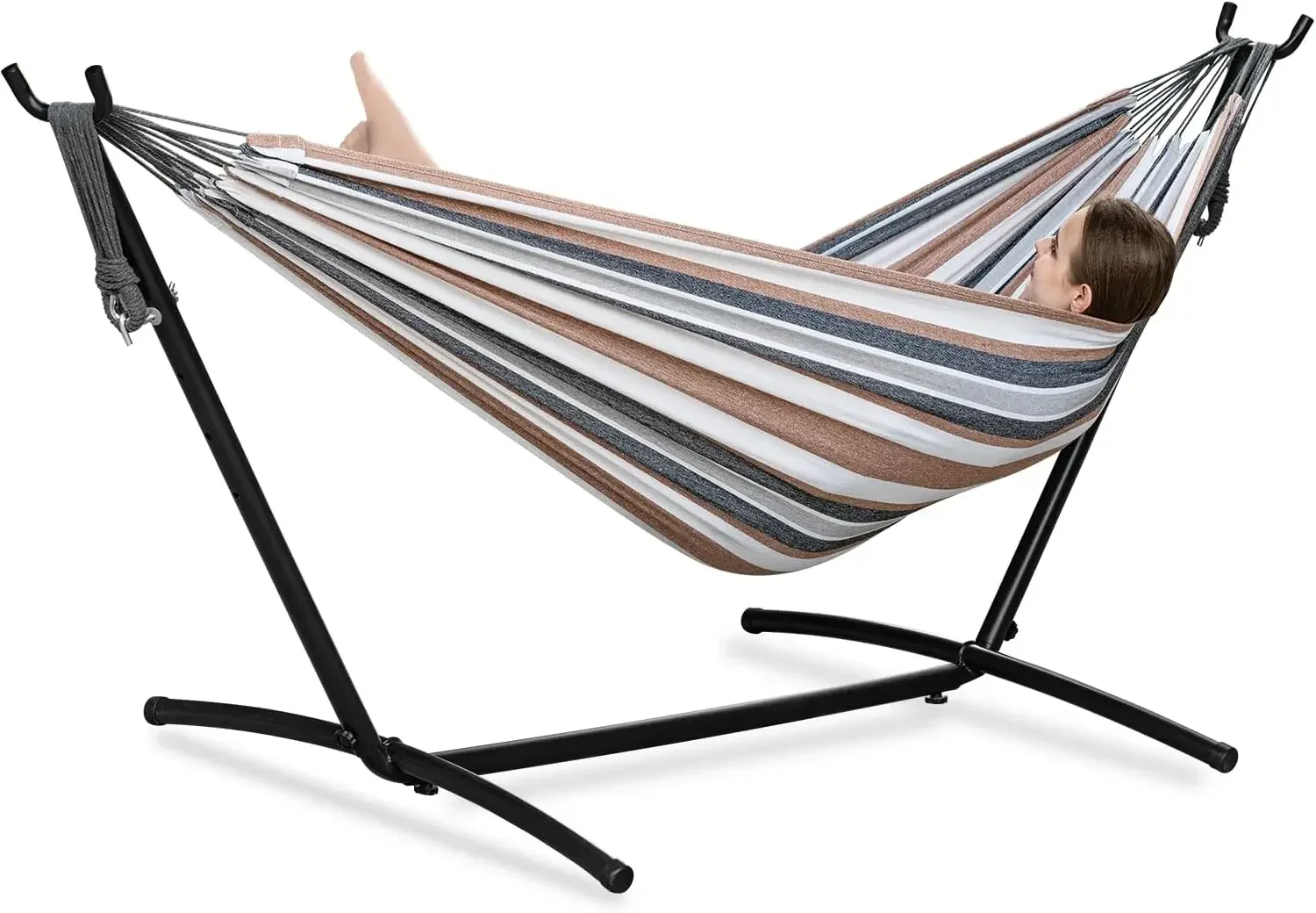 Double Hammocks with Stand for Outside, Portable Space Saving Heavy-Duty Steel Stand for Indoor Outdoor Patio with Carrying Bag
Double Hammocks with Stand for Outside, Portable Space Saving Heavy-Duty Steel Stand for Indoor Outdoor Patio with Carrying Bag