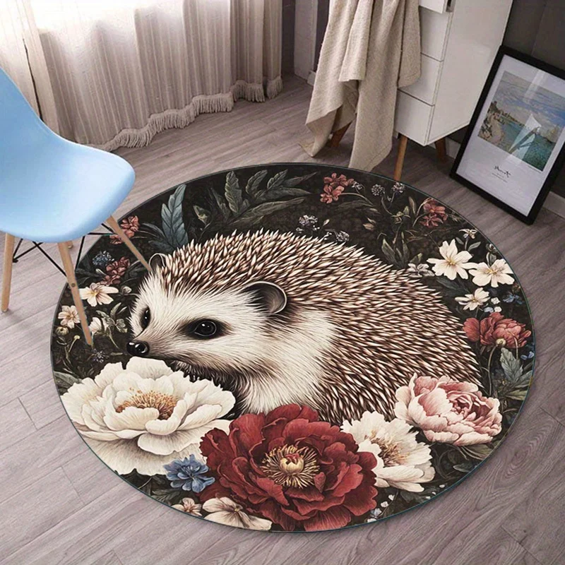 Круглый ковер с цветочным принтом в виде ежа, милый бархатный ковер с животным принтом и кристаллами, напольный коврик для спальни, винтажный ботанический дизайн сада
Круглый ковер с цветочным принтом в виде ежа, милый бархатный ковер с животным принтом и кристаллами, напольный коврик для спальни, винтажный ботанический дизайн сада