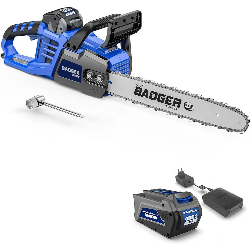 16 40V Cordless Chainsaw with 4.0Ah Battery, Smart Cut, Efficient, Suitable for Tree Felling, Pruning, and Clean-Up
16 40V Cordless Chainsaw with 4.0Ah Battery, Smart Cut, Efficient, Suitable for Tree Felling, Pruning, and Clean-Up
