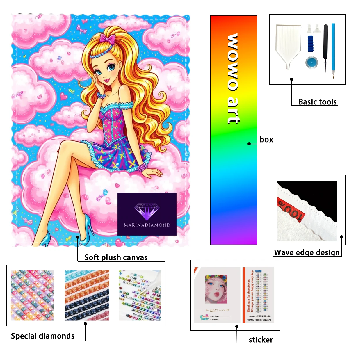 【MARINA Diamond Art】The girl sitting on the pink clouds Crystal AB Rhinestone FD Rhinestone Perfect Resin Diamond
【MARINA Diamond Art】The girl sitting on the pink clouds Crystal AB Rhinestone FD Rhinestone Perfect Resin Diamond