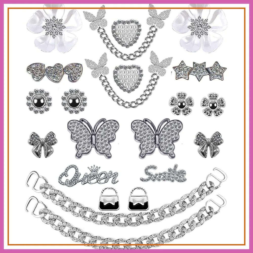 22Pcs Bling Shoe Charms Rhinestones Chain Shoes Accessories DIY Decoration Party Favors for Women
22Pcs Bling Shoe Charms Rhinestones Chain Shoes Accessories DIY Decoration Party Favors for Women
