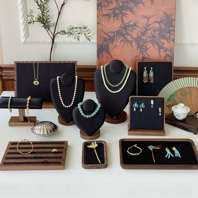 Retro Jewelry Display Stand Wood Necklace Display Rack Counter Bracelet Earring Storage Rack Live Streaming Ring Shooting Props
Retro Jewelry Display Stand Wood Necklace Display Rack Counter Bracelet Earring Storage Rack Live Streaming Ring Shooting Props