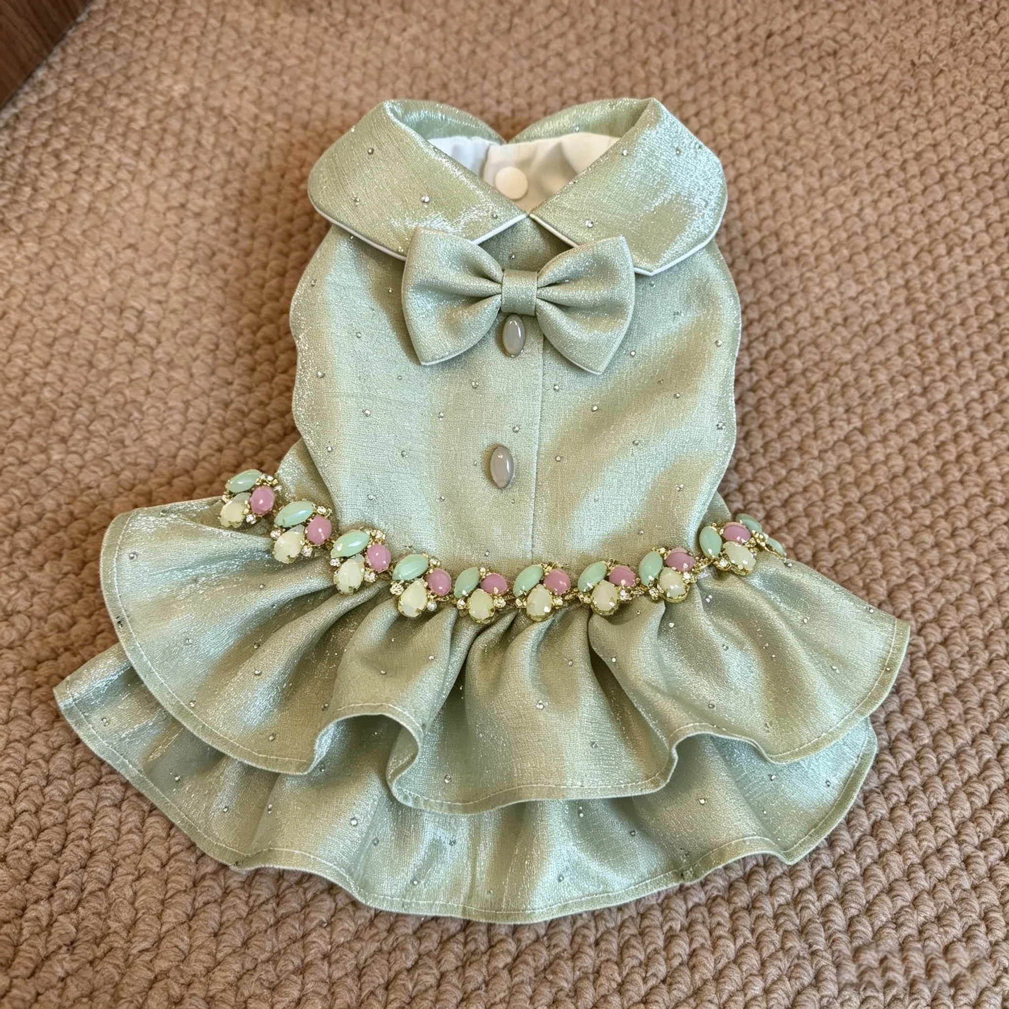 New Puppy Dog Cat Clothing Fashion Green Dress For Small Medium Dog Yorkshire Poodle Pet Clothes
New Puppy Dog Cat Clothing Fashion Green Dress For Small Medium Dog Yorkshire Poodle Pet Clothes