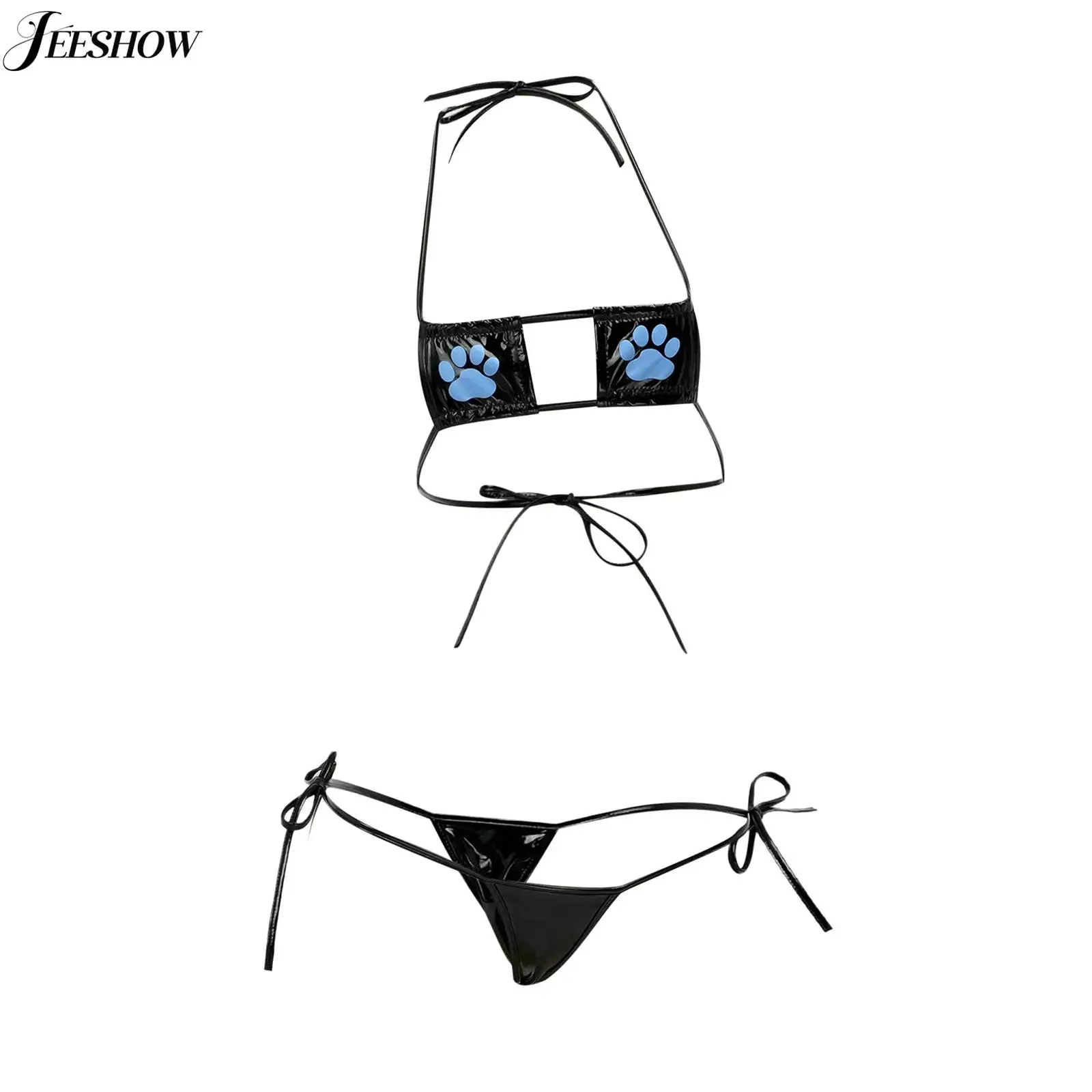 Женский комплект нижнего белья с принтом кошачьей лапы в стиле аниме, микро-бюстгальтер с квадратной чашкой и трусами-бикини на шнуровке, одежда для ночного клуба, костюм нижнего белья
Женский комплект нижнего белья с принтом кошачьей лапы в стиле аниме, микро-бюстгальтер с квадратной чашкой и трусами-бикини на шнуровке, одежда для ночного клуба, костюм нижнего белья