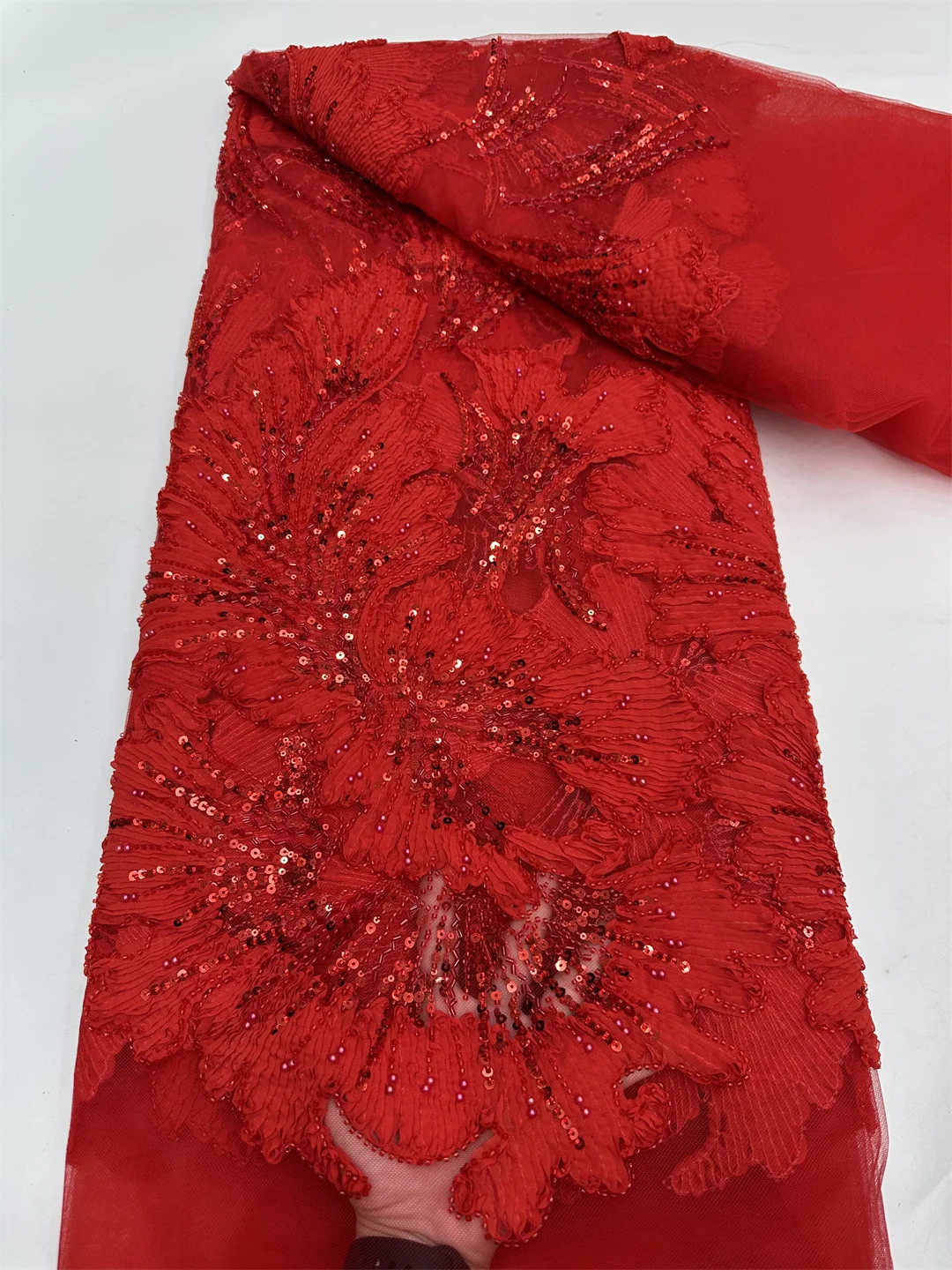 Luxury African Heavy Beads Lace Fabric 2025 High Quality 5 Yards Nigerian Sequins French Tulle Fabric Material For Wedding Party
Luxury African Heavy Beads Lace Fabric 2025 High Quality 5 Yards Nigerian Sequins French Tulle Fabric Material For Wedding Party