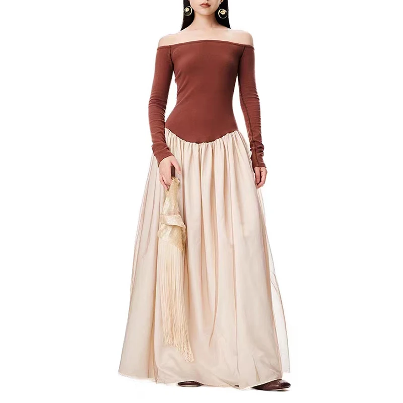 Simple casual strapless embroidered lace puffy long dresses celebrity temperament splicing mesh pleated Womens dresses 2023 new
Simple casual strapless embroidered lace puffy long dresses celebrity temperament splicing mesh pleated Womens dresses 2023 new