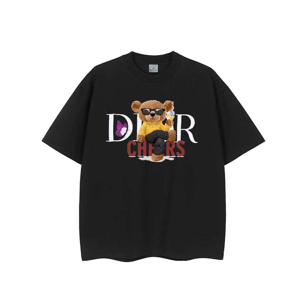 2025 Summer New Luxury Bear T Shirt Cotton Casual Short Sleeve T Shirts Men Women Fashion Clothing Oversize Sport Tops
2025 Summer New Luxury Bear T Shirt Cotton Casual Short Sleeve T Shirts Men Women Fashion Clothing Oversize Sport Tops 