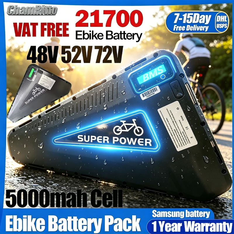 Electrical Bicycle 36V 48V 52V cham rider ebike Battery 84V 72V 3000W High-Power batterij 60V 2000W 40ah 50ah 60ah 21700 Lithium
Electrical Bicycle 36V 48V 52V cham rider ebike Battery 84V 72V 3000W High-Power batterij 60V 2000W 40ah 50ah 60ah 21700 Lithium