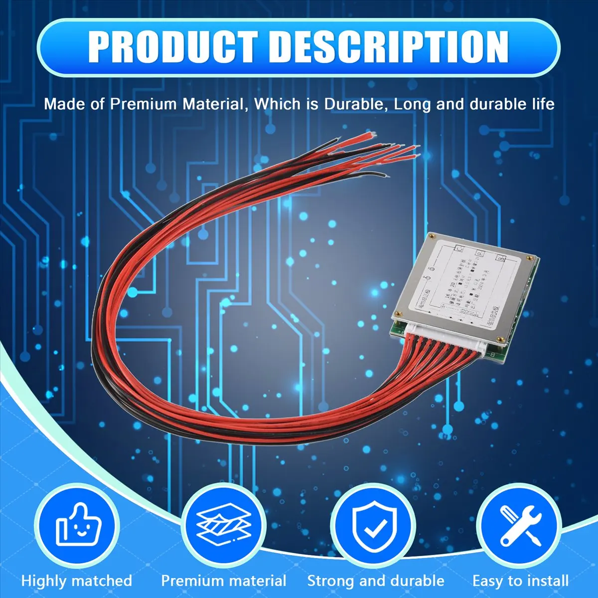 Плата защиты аккумулятора X08A 16S 48V 20A LiFePo4 (BMS PCB) с балансировкой для электровелосипедов и электросамокатов
Плата защиты аккумулятора X08A 16S 48V 20A LiFePo4 (BMS PCB) с балансировкой для электровелосипедов и электросамокатов