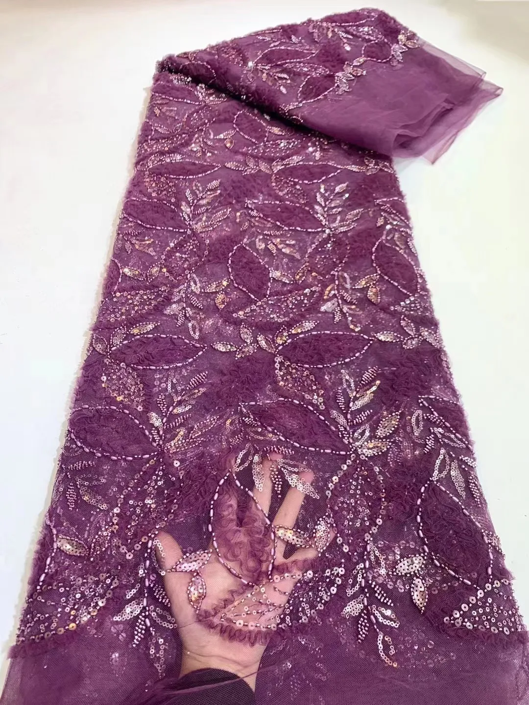 African Sequins Beaded Lace Fabrics 2024 High Quality Sequence Embroidery French Nigerian Lace Fabric For Wedding Sewing Dresses
African Sequins Beaded Lace Fabrics 2024 High Quality Sequence Embroidery French Nigerian Lace Fabric For Wedding Sewing Dresses