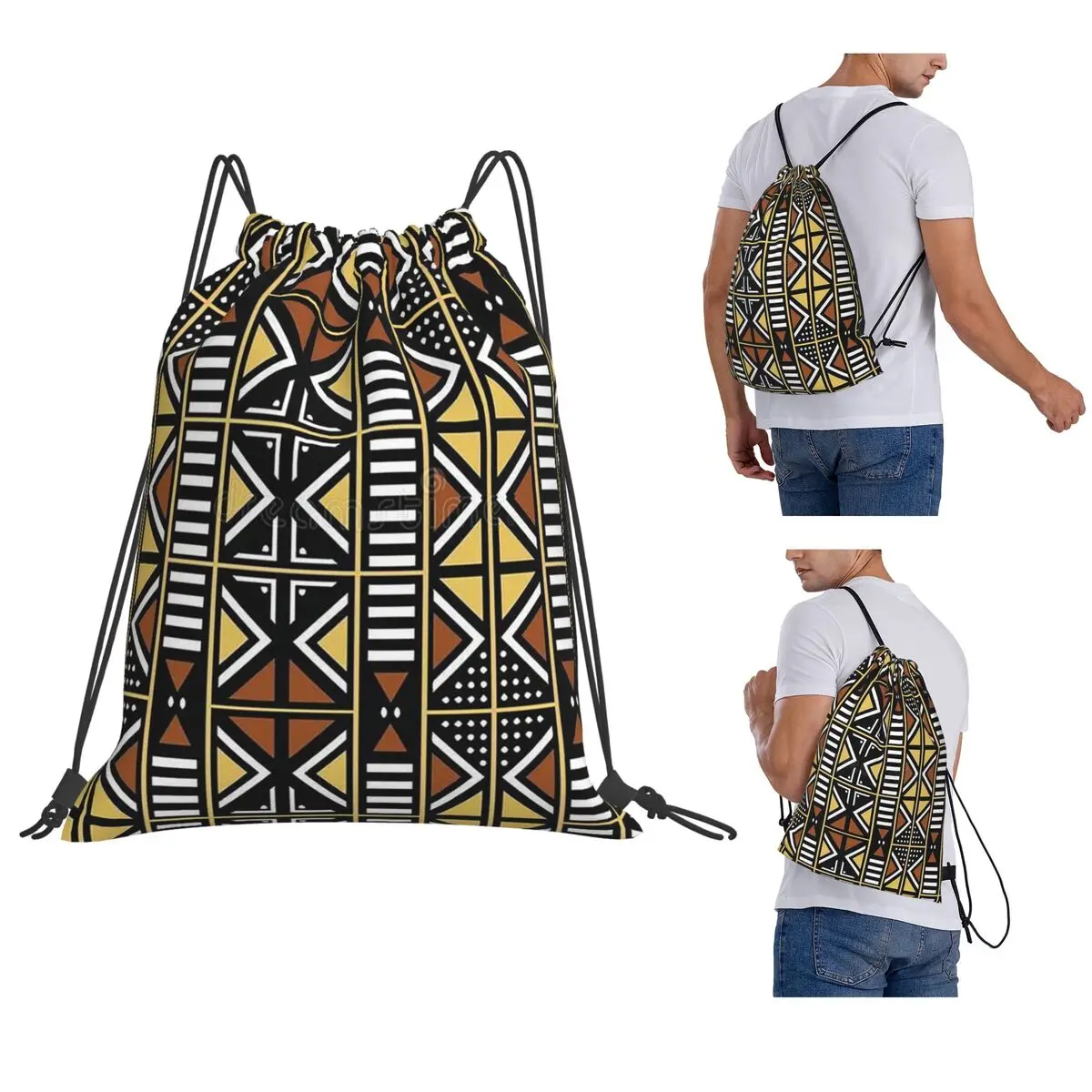Bogolan Mudcloth African Pattern Africa Ethnic Tribal Art Backpacks Drawstring Bundle Pocket Sports Bag Book Bags
Bogolan Mudcloth African Pattern Africa Ethnic Tribal Art Backpacks Drawstring Bundle Pocket Sports Bag Book Bags