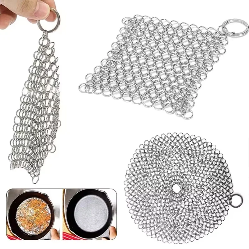 316L Stainless Steel Chainmail Scrubber Kitchen Pot Pan Cleaner Reusable Washing Tool Household Cleaning Accessories
316L Stainless Steel Chainmail Scrubber Kitchen Pot Pan Cleaner Reusable Washing Tool Household Cleaning Accessories