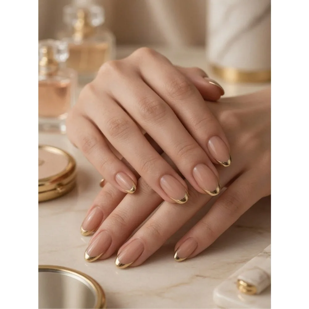 Handmade Gold French Stiletto Press-On Nail Tips, Medium Size, Perfect Fit For Acrylic Nail Sets, French Almond Stiletto Nail Tips,24Pcs Press On Nails Nail False Nails Set Supplies Suitable For Women Girls Daily Dating Office Home Party Nail Supplies Nai
Handmade Gold French Stiletto Press-On Nail Tips, Medium Size, Perfect Fit For Acrylic Nail Sets, French Almond Stiletto Nail Tips,24Pcs Press On Nails Nail False Nails Set Supplies Suitable For Women Girls Daily Dating Office Home Party Nail Supplies Nai