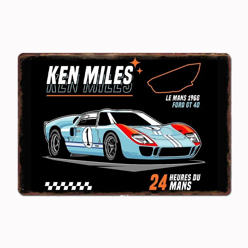 GT40 - Ken Miles Le Mans 1966 Vintage Car Metal Sign Poster Garage Room Decor Custom Tin Home Decor Wall 
GT40 - Ken Miles Le Mans 1966 Vintage Car Metal Sign Poster Garage Room Decor Custom Tin Home Decor Wall