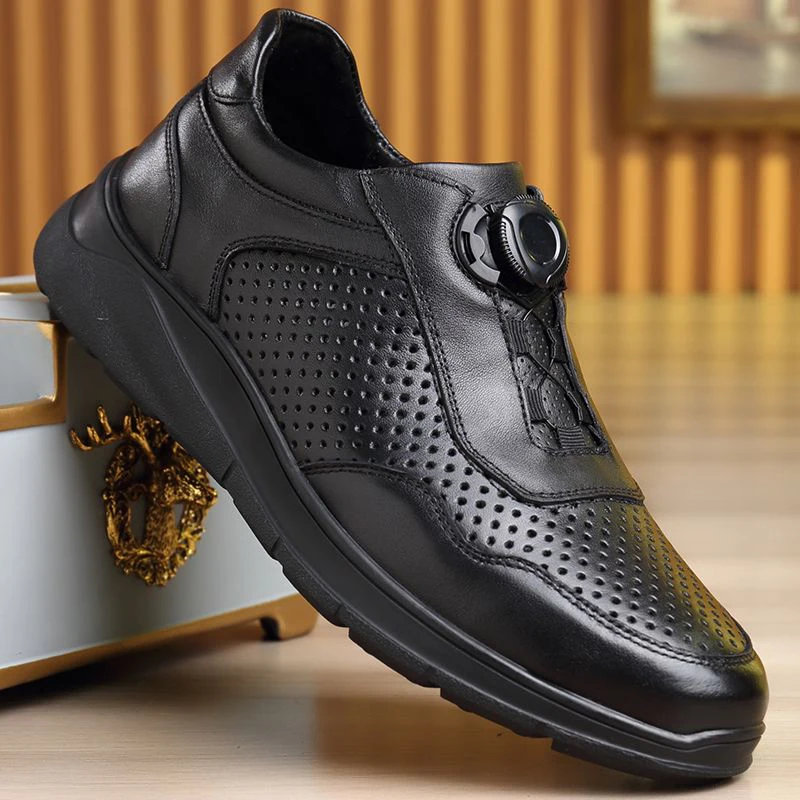 Genuine Leather Shoes Men Rotary Buckle Casual Trendy Cowhide Loafers Business Lazy Sneakers Hole Hollow Out Breathable Summer
Genuine Leather Shoes Men Rotary Buckle Casual Trendy Cowhide Loafers Business Lazy Sneakers Hole Hollow Out Breathable Summer