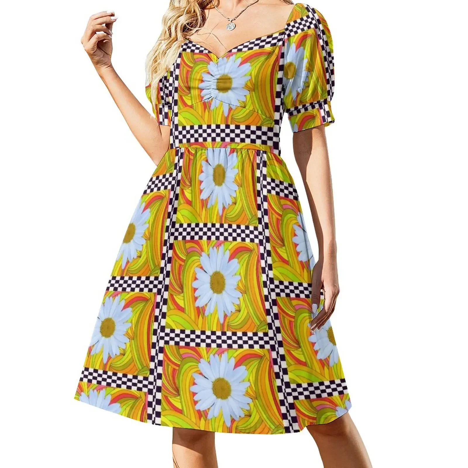Ediemagic groovy daisy with checks Short-Sleeved Dress women's summer jumpsuit elegant party dress for women 2025
Ediemagic groovy daisy with checks Short-Sleeved Dress women's summer jumpsuit elegant party dress for women 2025
