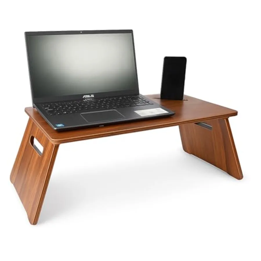 Laptop Stand Wood Table Foldable Wooden Stand with Phone Slot Color: Walnut Pine 21.65x11.81x0.63 in Height: 9.45 in
Laptop Stand Wood Table Foldable Wooden Stand with Phone Slot Color: Walnut Pine 21.65x11.81x0.63 in Height: 9.45 in