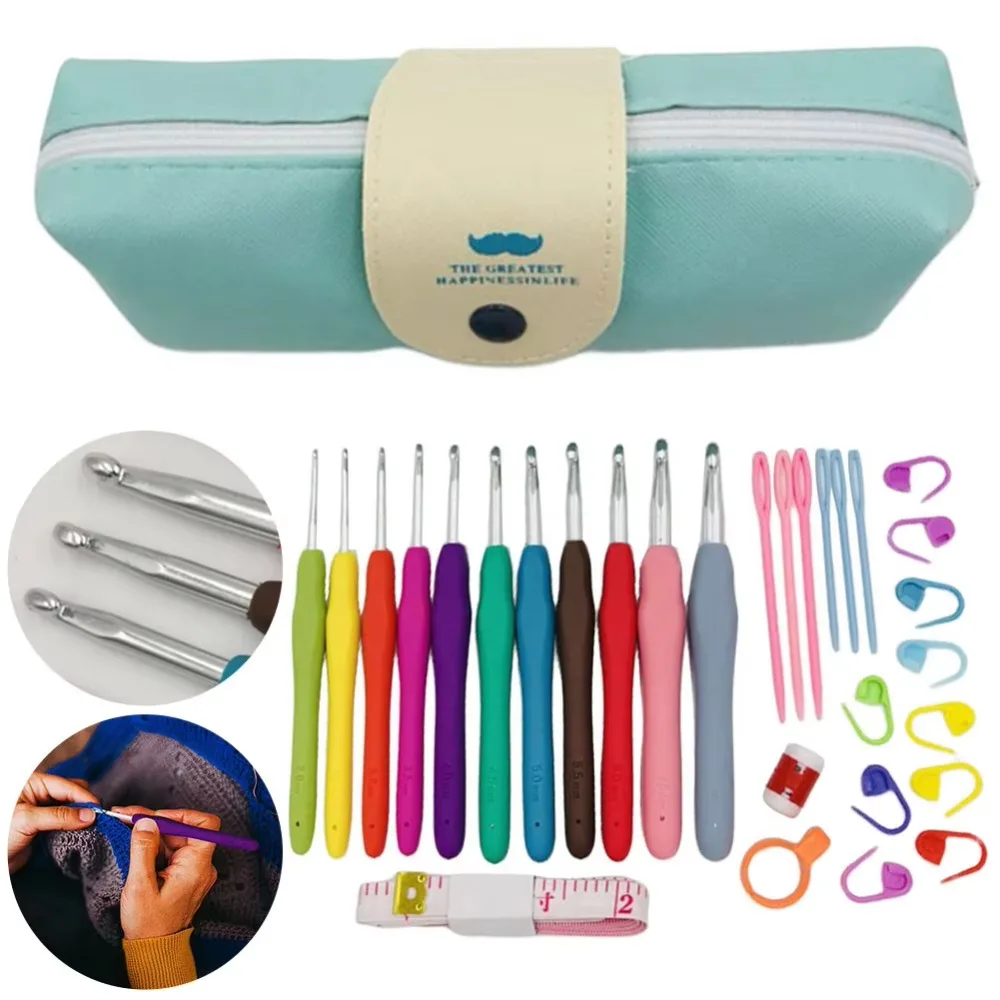 11 Sizes Crochet Hooks Set With Storage Bag Comfortable Handle Crochet Hooks Kit With Sewing Clips Yarn Knitting Sewing Tool
11 Sizes Crochet Hooks Set With Storage Bag Comfortable Handle Crochet Hooks Kit With Sewing Clips Yarn Knitting Sewing Tool