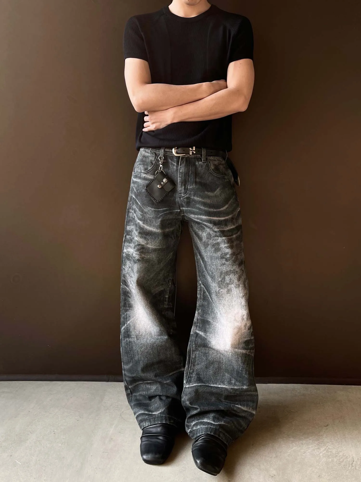 Retro American High Street 3D Printed Wave Pattern Coated Jeans Loose Straight Casual Long Trousers for Men And Women
Retro American High Street 3D Printed Wave Pattern Coated Jeans Loose Straight Casual Long Trousers for Men And Women