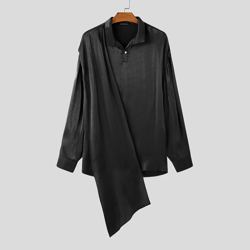 INCERUN 2025: мужская рубашка, блестящие повседневные рубашки нестандартной формы с длинным рукавом, красивые простые топы, однотонные модные блузки с воротником с лацканами
INCERUN 2025: мужская рубашка, блестящие повседневные рубашки нестандартной формы с длинным рукавом, красивые простые топы, однотонные модные блузки с воротником с лацканами