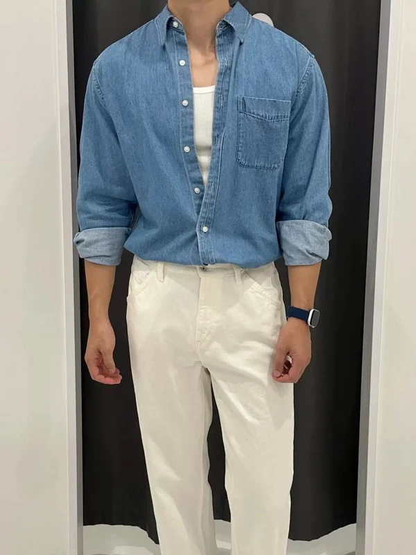 Retro American Denim Shirt Men's Washed Faded Single Pocket Long Sleeve Outdoor Sun Protection Workwear Resistant to Wear And...
Retro American Denim Shirt Men's Washed Faded Single Pocket Long Sleeve Outdoor Sun Protection Workwear Resistant to Wear And...