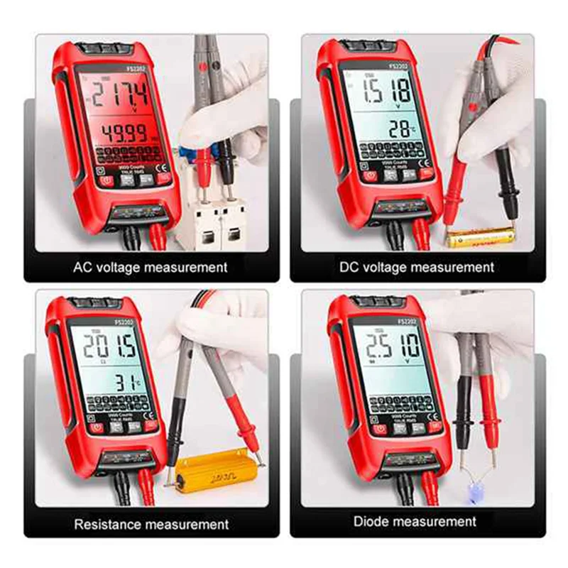 FS2202 9999 Counts TRMS AC DC Voltmeter Amp NCV Resistance Capacitance Transistor Tester Red
FS2202 9999 Counts TRMS AC DC Voltmeter Amp NCV Resistance Capacitance Transistor Tester Red
