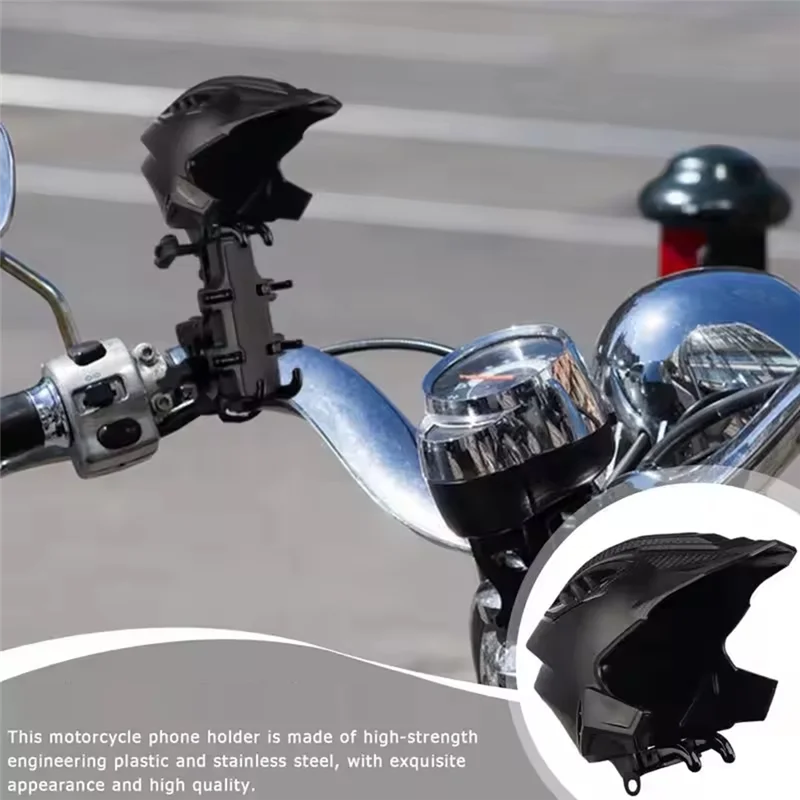 Motorcycle Phone Mount Small Phone Holder Helmet-Shaped Sun Shade Rotating Motorbike Rainproof Navigation Accessory
Motorcycle Phone Mount Small Phone Holder Helmet-Shaped Sun Shade Rotating Motorbike Rainproof Navigation Accessory