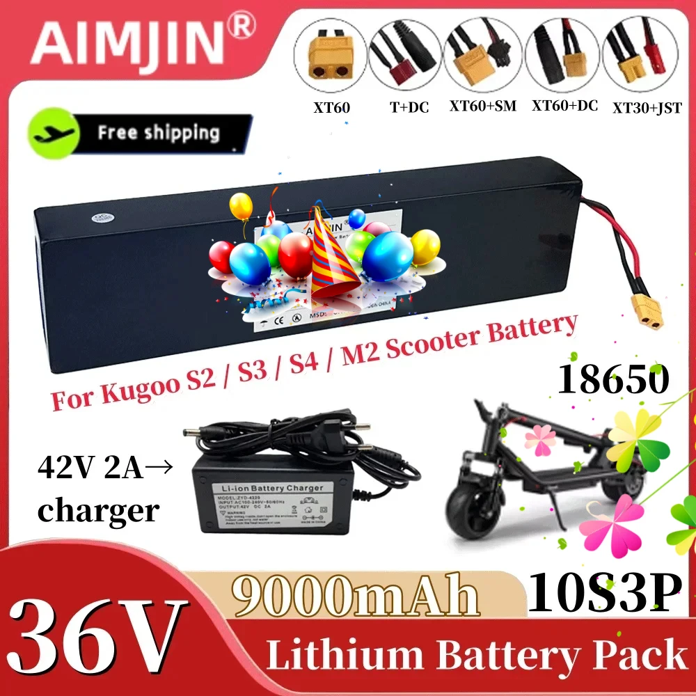 18650 Lithium-Ion Battery Pack 10S3P 36V 9000mAH Suitable for KUGOO S1 S2 S3 Electric Scooters etc accessories with BMS+charger
18650 Lithium-Ion Battery Pack 10S3P 36V 9000mAH Suitable for KUGOO S1 S2 S3 Electric Scooters etc accessories with BMS+charger