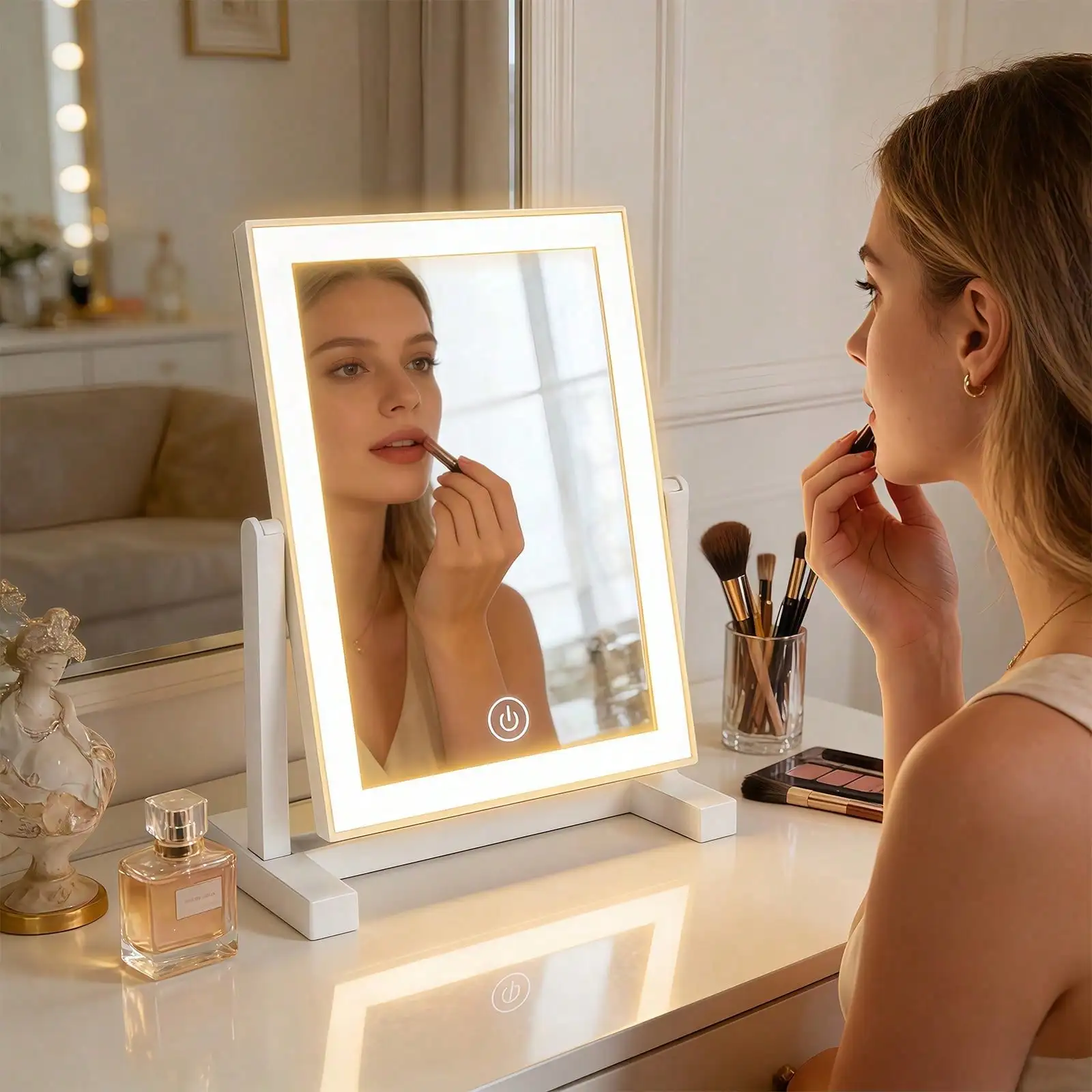 Makeup mirror, the perfect gift for female friends, LED Makeup Mirror, 3 Lighting Modes, Smart Touch & 360° Rotation, USB Rechargeable Lighted Vanity Mirror, Portable Folding Design, Makeup Tools, Mirror, Makeup Mirror, Mini Mirror, Handheld Mirror
Makeup mirror, the perfect gift for female friends, LED Makeup Mirror, 3 Lighting Modes, Smart Touch & 360° Rotation, USB Rechargeable Lighted Vanity Mirror, Portable Folding Design, Makeup Tools, Mirror, Makeup Mirror, Mini Mirror, Handheld Mirror