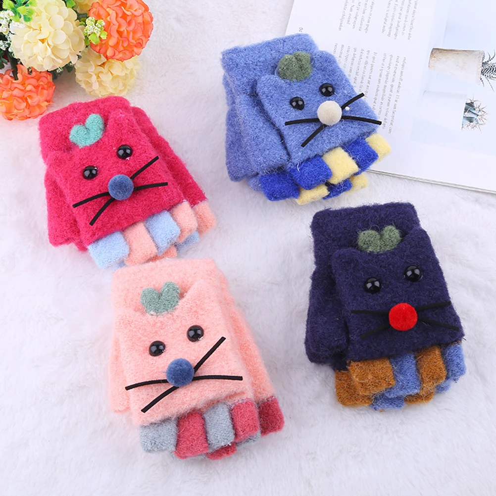 Kids Flip Gloves Cartoon Half Finger Warm Knitted Outdoor Glasses Lining Soft Comfortable Christmas New Year Gifts
Kids Flip Gloves Cartoon Half Finger Warm Knitted Outdoor Glasses Lining Soft Comfortable Christmas New Year Gifts