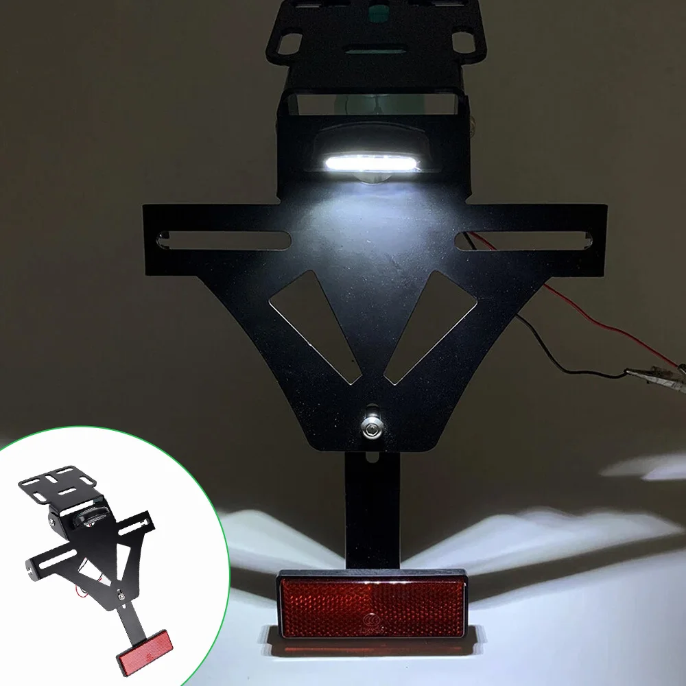 License Plate Bracket With LED Plate Light and Red Light Return Strips Universal For most motorcycles mounting hole 198 mm
License Plate Bracket With LED Plate Light and Red Light Return Strips Universal For most motorcycles mounting hole 198 mm