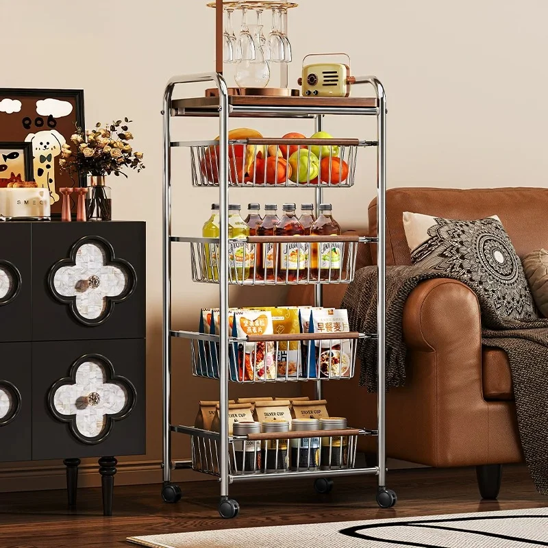 Retro Mid-Century Modern Snack Storage Trolley Multi-Layer Rolling Cart with Movable Basket for Kitchen Living Room Organizer
Retro Mid-Century Modern Snack Storage Trolley Multi-Layer Rolling Cart with Movable Basket for Kitchen Living Room Organizer