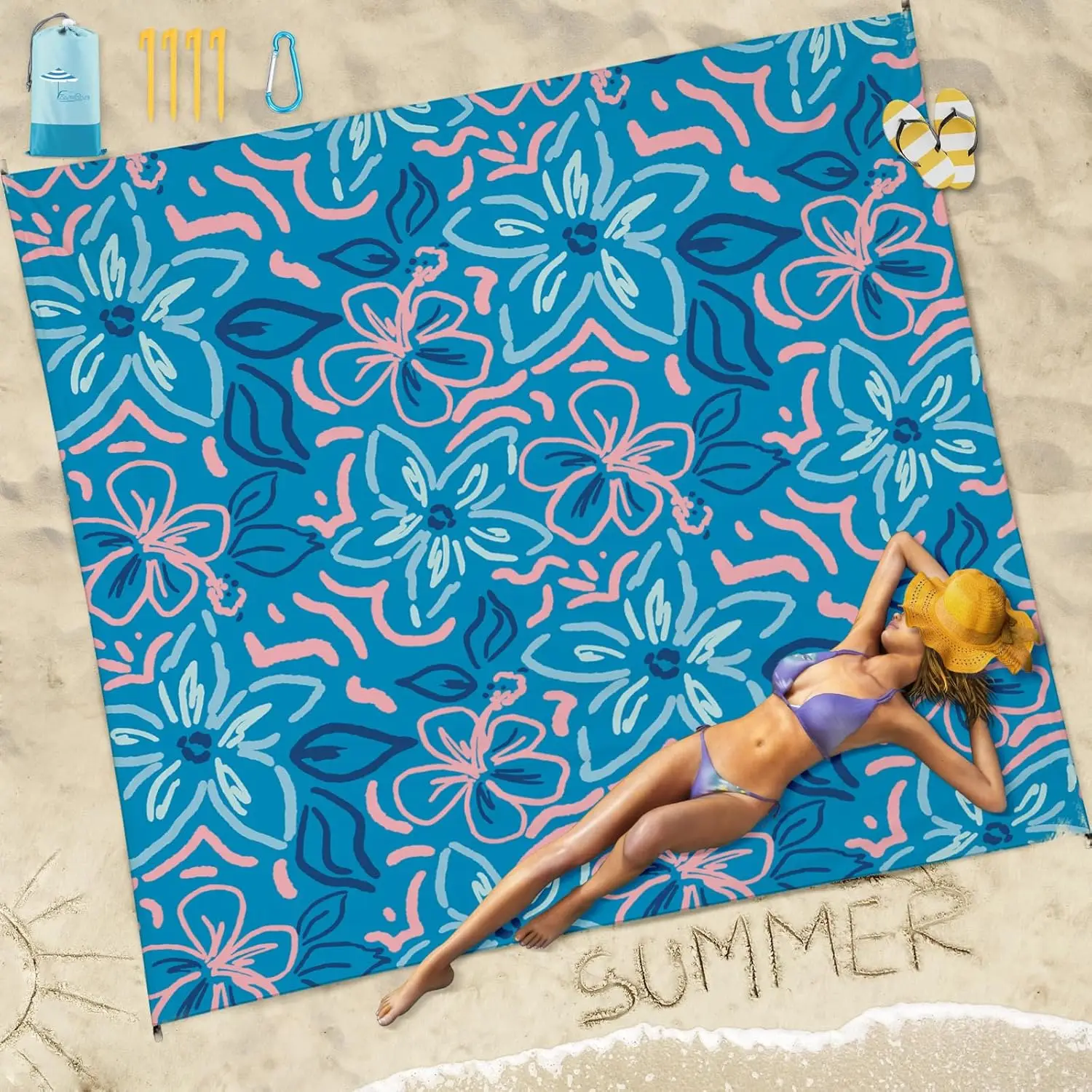 Sandproof Waterproof Beach Blanket 78''x81'' Oversized, Lightweight Durable Mat for Travel Camping Picnic
Sandproof Waterproof Beach Blanket 78''x81'' Oversized, Lightweight Durable Mat for Travel Camping Picnic