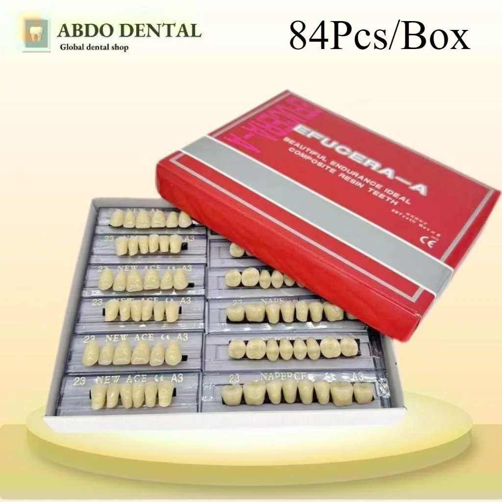 Dental 84Pcs/Box Acrylic Synthetic Resin Teeth Two-Layer Shade A2 A3 Denture Full Mouth Fake Upper Lower Tooth Dentist Materials
Dental 84Pcs/Box Acrylic Synthetic Resin Teeth Two-Layer Shade A2 A3 Denture Full Mouth Fake Upper Lower Tooth Dentist Materials
