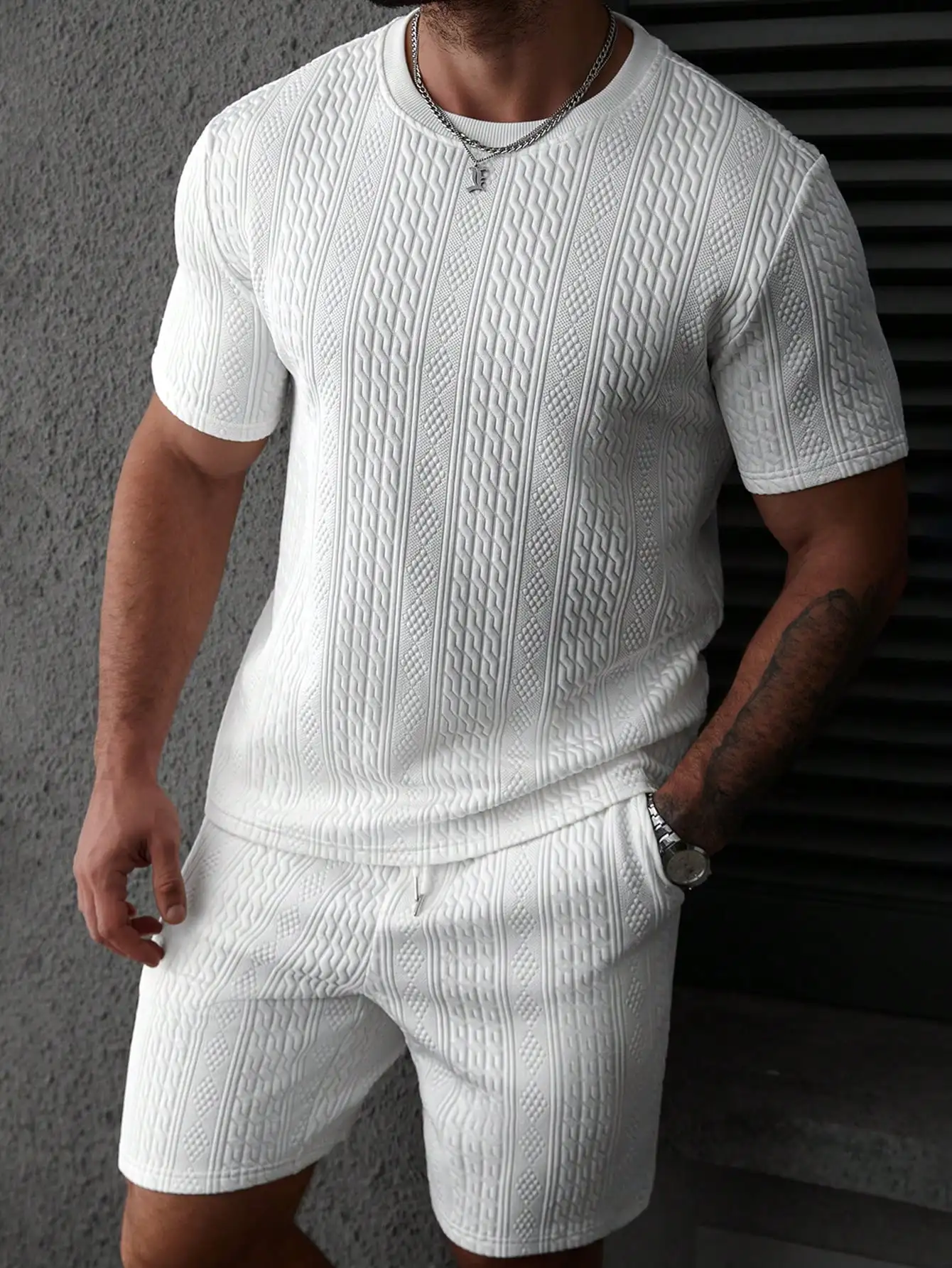 Mens Knitted Casual Two Piece Set Round Neck Short Sleeve Summer Outfit
Mens Knitted Casual Two Piece Set Round Neck Short Sleeve Summer Outfit