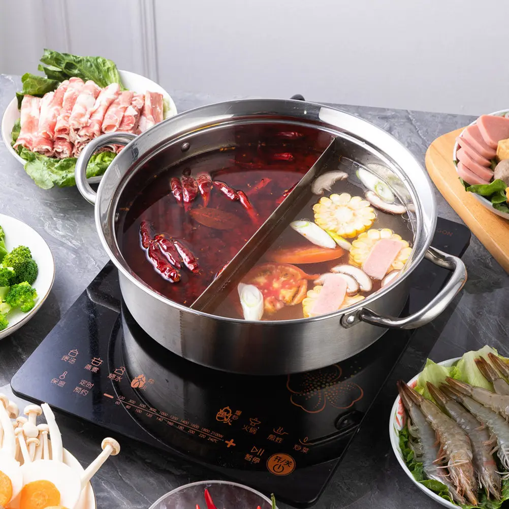 1Pcs Stainless Steel Two Flavor Hot Pot Induction Cooker Household Kitchenware Shabu Pot Divider Anti-Scalding Handle
1Pcs Stainless Steel Two Flavor Hot Pot Induction Cooker Household Kitchenware Shabu Pot Divider Anti-Scalding Handle