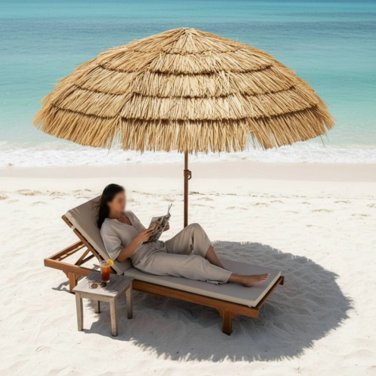 Straw-Look Umbrella Beige Tan Thatched Umbrella Tropical Palapa Umbrella Straight Pole
Straw-Look Umbrella Beige Tan Thatched Umbrella Tropical Palapa Umbrella Straight Pole