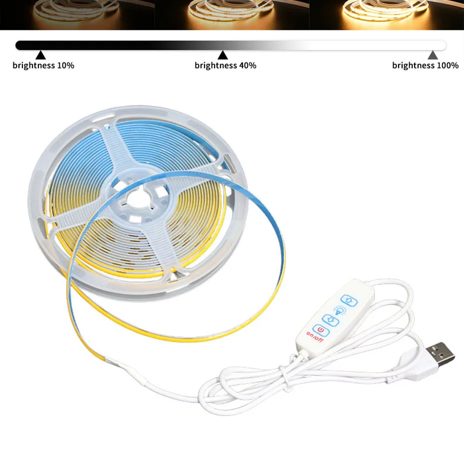 5V COB LED Light Strip USB 3key Dimmable Diode Tape Wall Backlight DIY High Density Linear Lightings Lamp Ribbon For Home Decor
5V COB LED Light Strip USB 3key Dimmable Diode Tape Wall Backlight DIY High Density Linear Lightings Lamp Ribbon For Home Decor